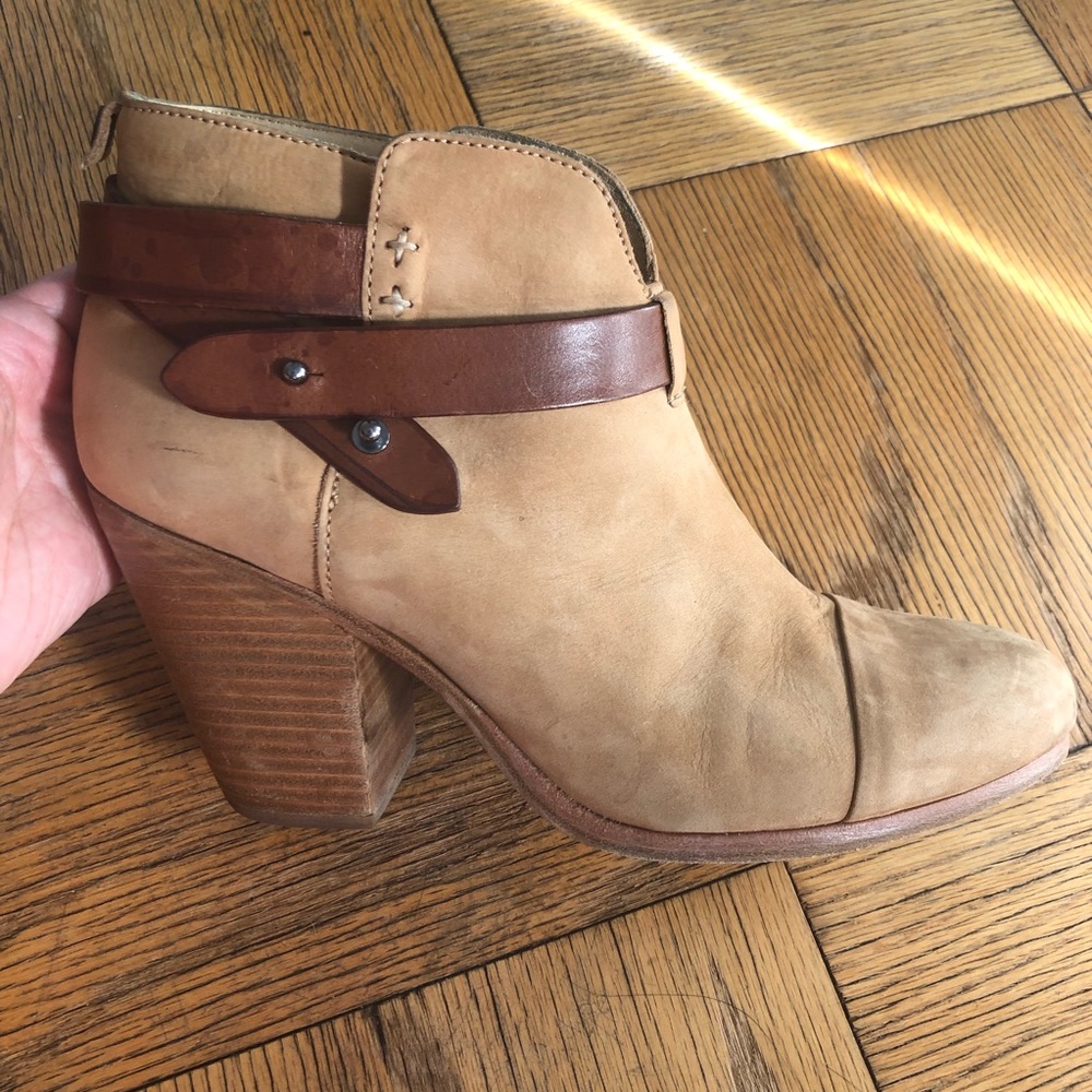 Rag & Bone Camel Suede Harrow Booties, Size 39.5 - image 5